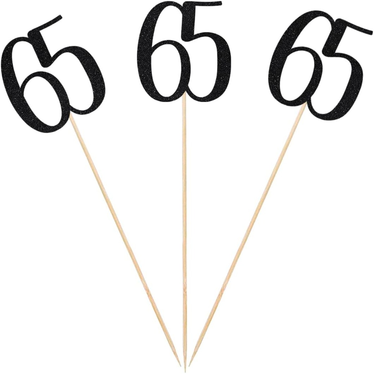 Black Glitter 65th Birthday Ce - огляд і ціна Centerpiece Stick